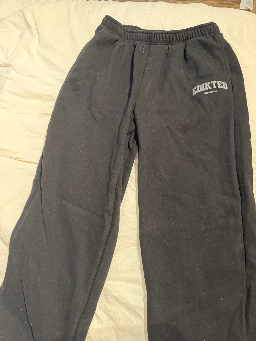 Edikted Black Wide Leg Sweatpants